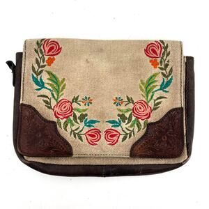 Ariat Alondra Vintage Embroidered Leather‎ Shoulder Purse Handbag Western Boho